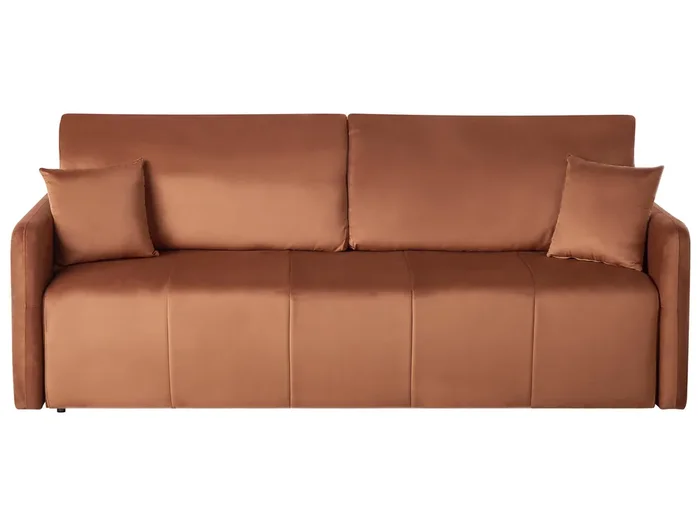 Sofá cama 3 plazas EGGE Terciopelo Marrón dorado