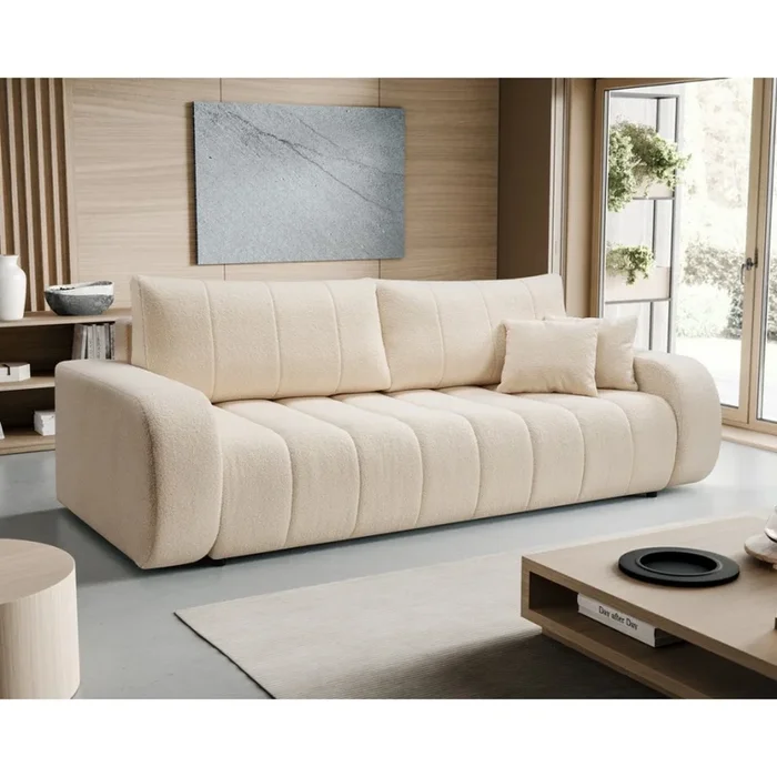 Sofá cama de tres plazas DESIO beige