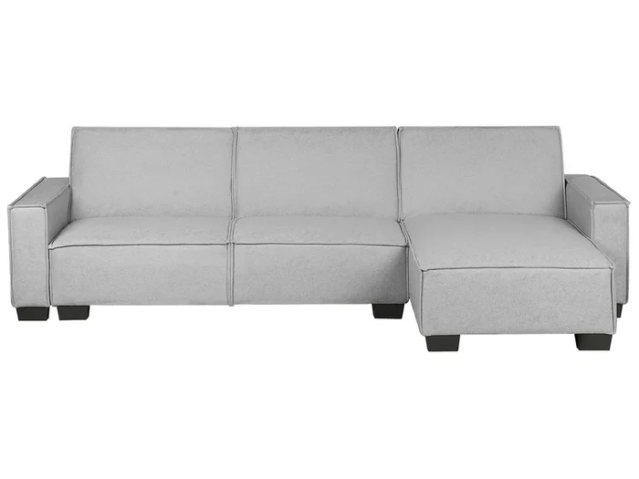 Sofá cama esquinero 3 plazas ROMEDAL Tela Gris claro Izquierda