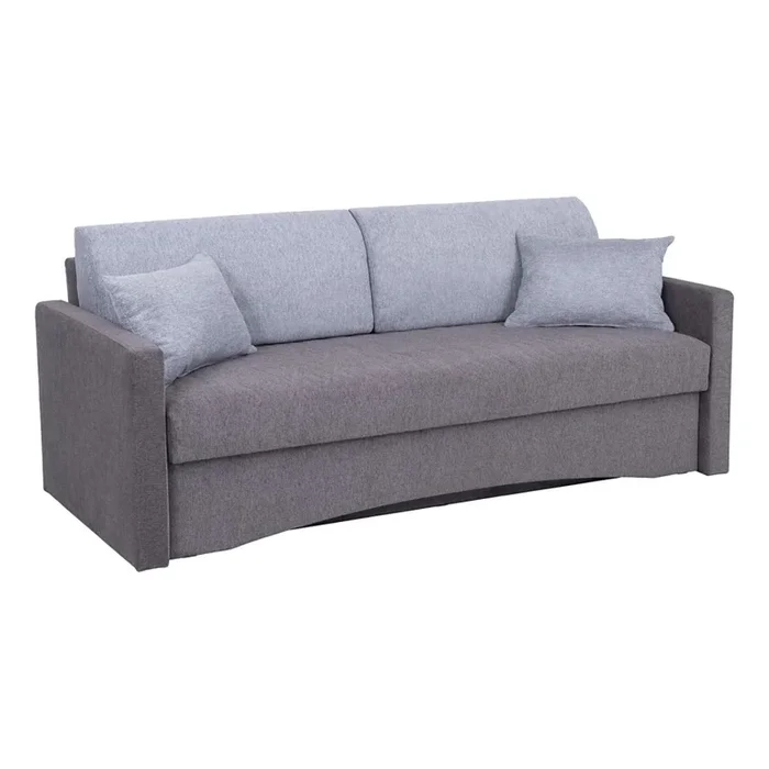 Sofá cama tapizado de 3 plazas PAUL, apto para uso diario, con reposabrazos, gris