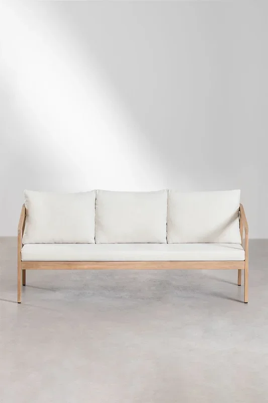 Sofá de 3 plazas en madera de acacia Kaela Marrón Acacia – SKLUM