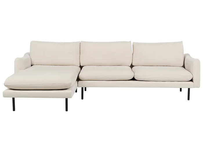 Sofá esquinero 4 plazas VINTERBRO Tela Beige claro Derecha