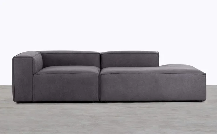 Sofá Modular 2 Piezas Sillón Esquinero y Diván de Tela Jordan XL Gris antracita – The Masie