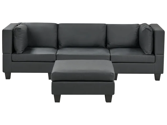 Sofá modular 3 plazas UNSTAD Piel sintética Negro