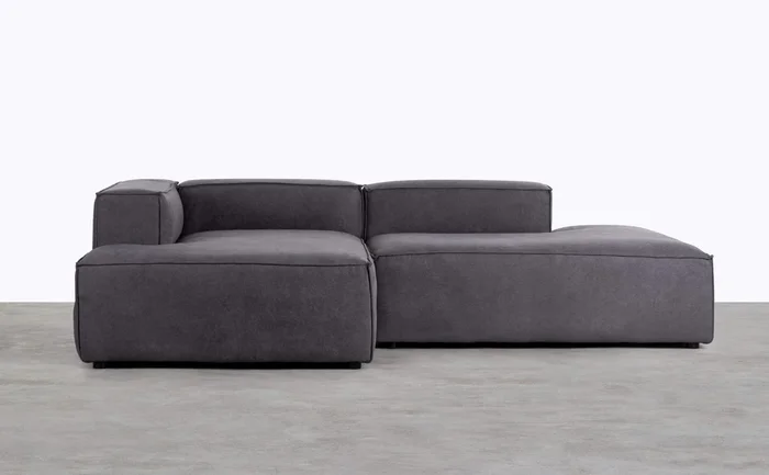 Sofá Modular Chaise Longue con Diván de Tela Jordan XL Gris antracita – The Masie