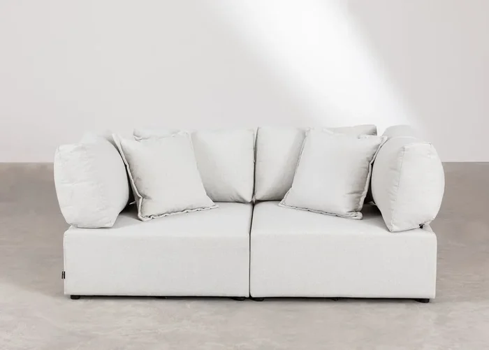 Sofá Modular de 2 Piezas con 2 Sillones Esquineros Kata Beige Crema – SKLUM