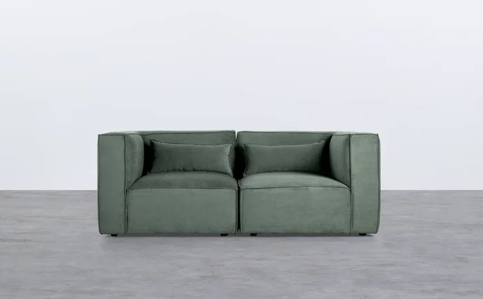 Sofá Modular de 2 Piezas Esquineras de Pana Kilhe Verde Nori – The Masie