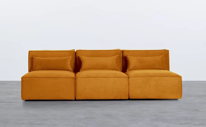 Sofá Modular de 3 Piezas de Pana Kilhe Amarillo Curry – The Masie