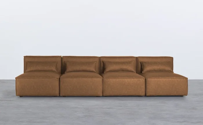 Sofá Modular de 4 Piezas Kilhe Marrón – The Masie