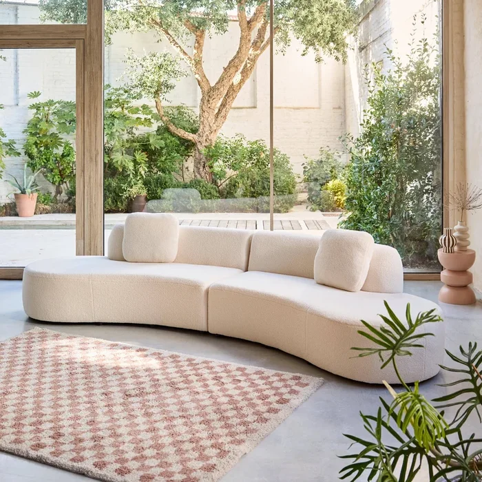 Sofá modular en borreguito de 5 plazas