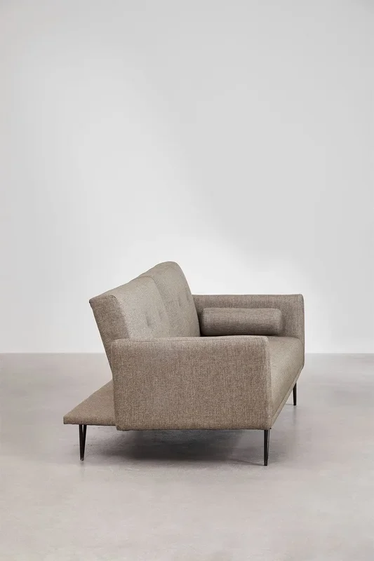 Sofá Reclinable de 3 plazas en Tela Jehrd Marrón Sepia – SKLUM