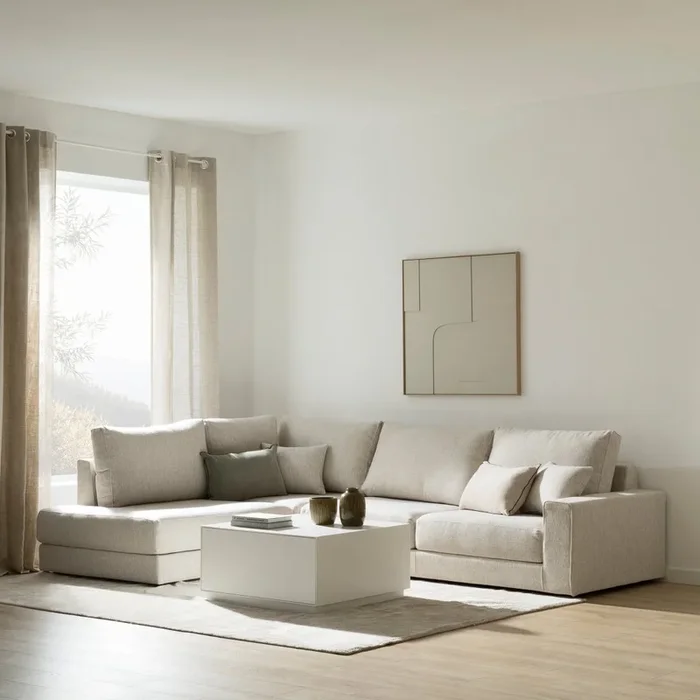 Sofá rinconera izquierda beige Orson Beige – Kenay Home