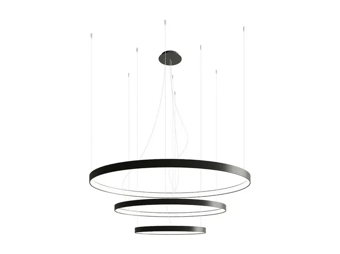 Sollux Lighting Rio Luz de techo colgante LED integrada, negra, 3000K, 17210lm