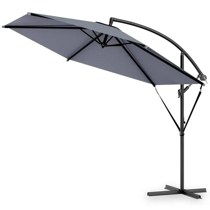 Sombrila de jardín antracita Ø330cm inclinable con base