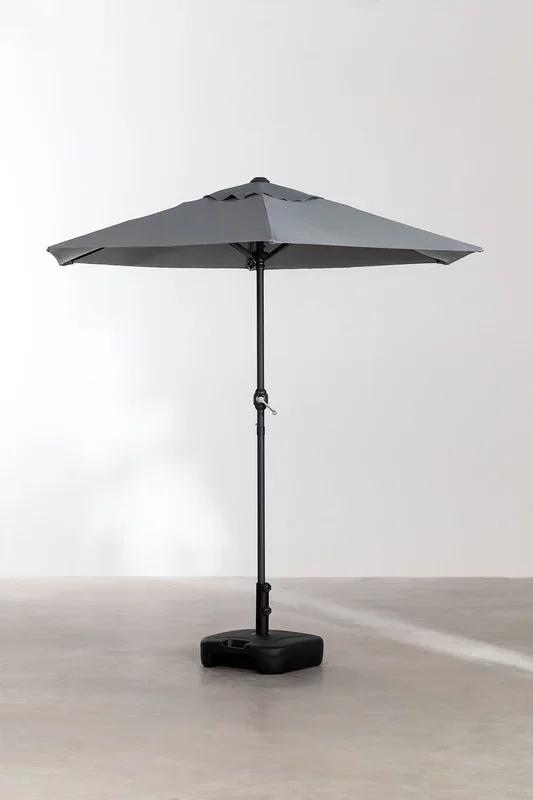Sombrilla en Tela y Acero (Ø207 cm) Masey Gris Antracita – SKLUM