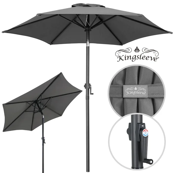 Sombrilla Fiji antracita 200cm inclinable impermeable