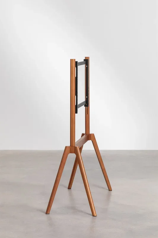 Soporte de Pie para TV en Acero y Madera Curtiz Marrón Madera Castaña – SKLUM