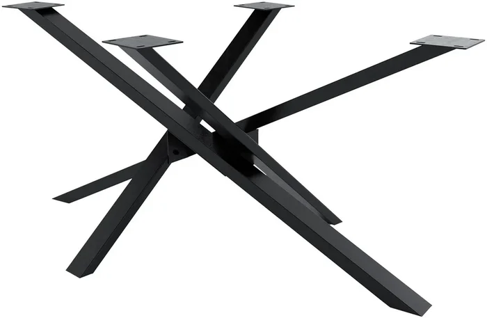 Soporte para mesa de comedor Jimmy en forma de mikado Metal Negro industrial 80X160X72 cm