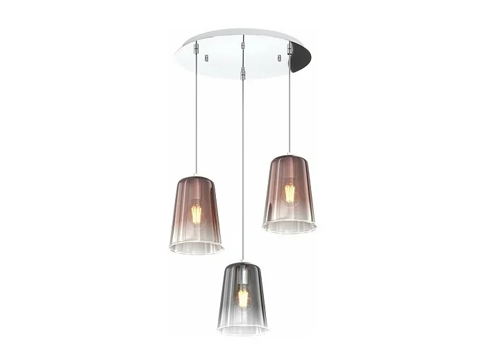 Sospensione Cromo Tonda 3 Luci (2 Ra + 1 Cr)