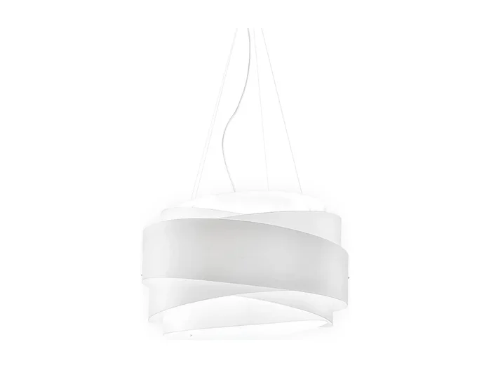 Sospensione Moderna Bea Polilux ® Bianco E Metallo Cromo 1 Luce E27 D60Cm