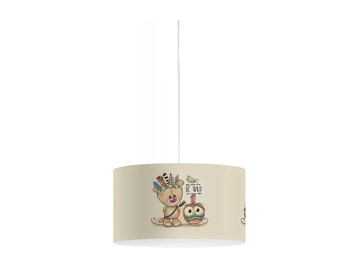 Sospensione Moderna Decokids Polilux ® Grafica Indiano 1 Luce E27 D40Cm