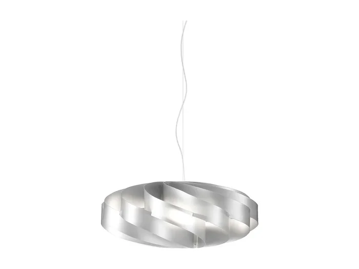 Sospensione Moderna Flat Polilux ® Argento E Metallo Cromo 1 Luce E27