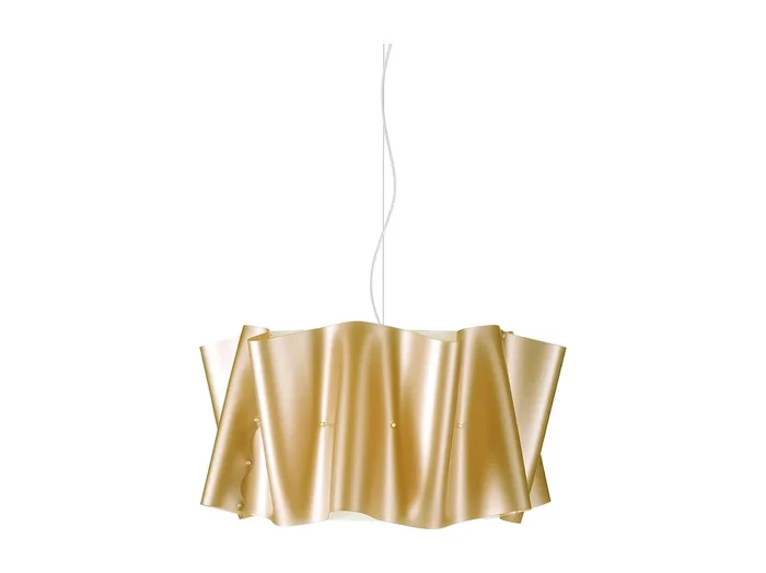 Sospensione Moderna Folio Polilux ® New Gold E Metallo Cromo 1 Luce E27 D60Cm