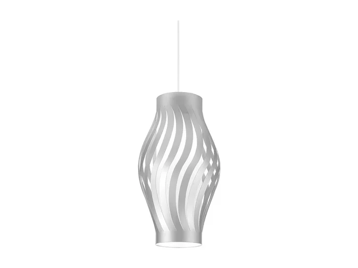 Sospensione Moderna Helios Polilux ® Argento 1 Luce E27 H40Cm