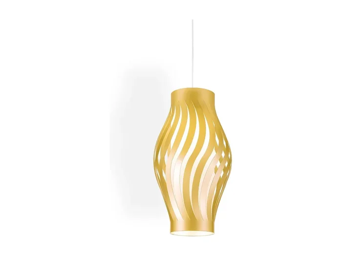 Sospensione Moderna Helios Polilux ® New Gold 1 Luce E27 H40Cm