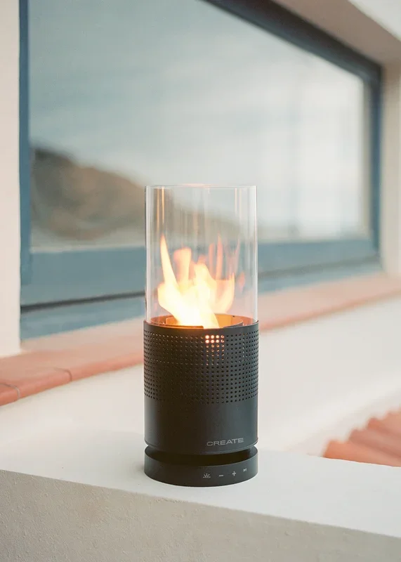 SPEAKER FIRE – Altavoz bluetooth con llama de bioetanol y luz LED