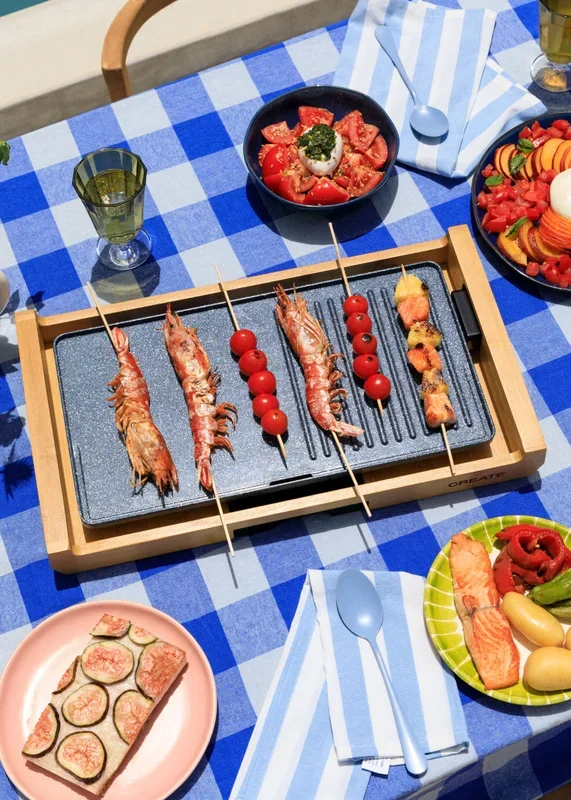 STONE FLAT BAMBOO – Plancha de asar eléctrica 1800W