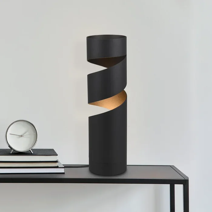 Stream lámpara de mesa, negro, altura 35 cm, metal, GU10
