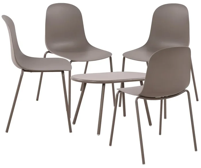 Suite de 4 plazas Veldin Plástico Gris topo 147X186X85 cm