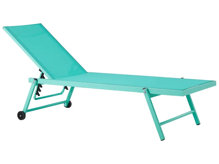 Sun Lounger PORTOFINO Reclining Metal Turquoise