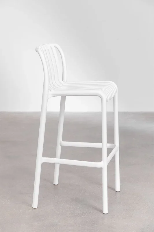 Taburete Alto Apilable de Jardín Wendell ↑77 cm Blanco Gardenia – SKLUM