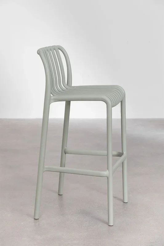 Taburete Alto Apilable de Jardín Wendell ↑77 cm Verde Caqui – SKLUM