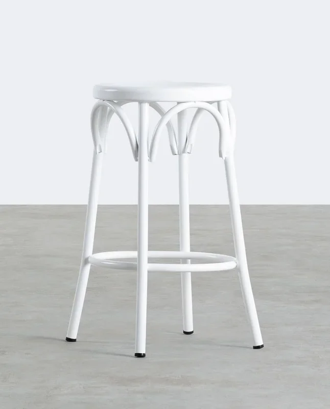 Taburete Alto de Acero (66 cm) Baris Blanco mate – The Masie