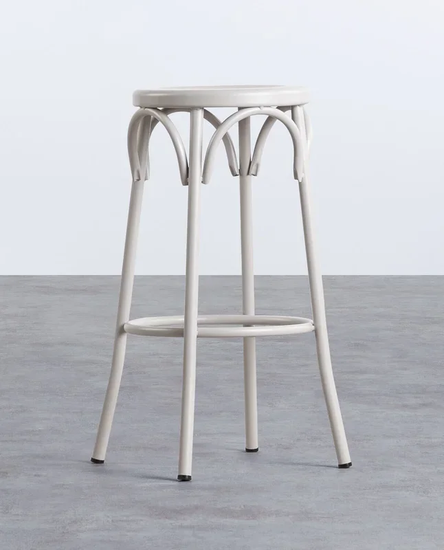 Taburete Alto de Acero (75 cm) Baris Gris plata – The Masie