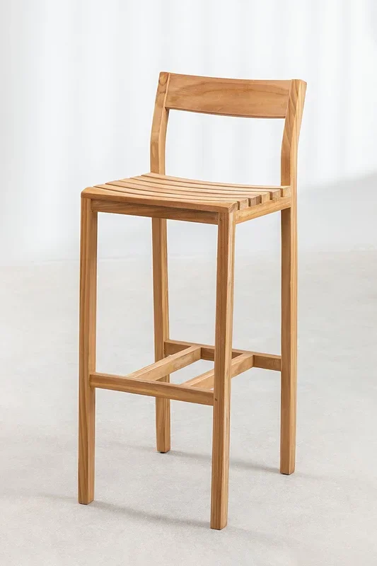 Taburete Alto de Jardín en Madera de Teca Yaki Madera de Teca – SKLUM