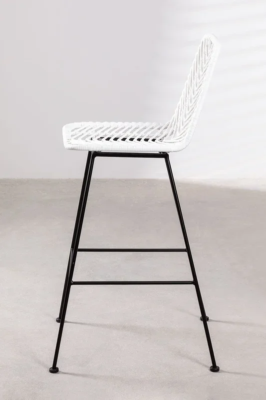 Taburete Alto de Jardín en Ratán Sintético Gouda Colors ↑75 cm Blanco – SKLUM