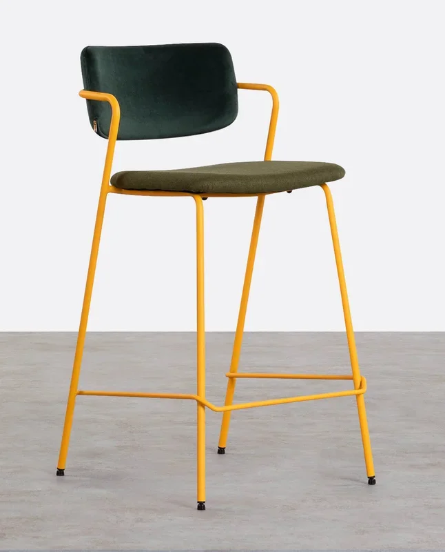 Taburete Alto de Terciopelo y Tela (65 cm) Irun Verde Grove – The Masie