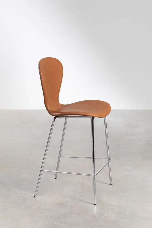 Taburete Alto en Polipiel Uit ↑66 cm Camel – SKLUM