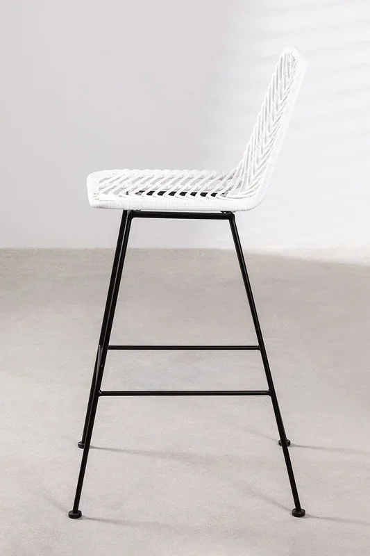Taburete Alto en Ratán Sintético Gouda Colors ↑75 cm Blanco – SKLUM