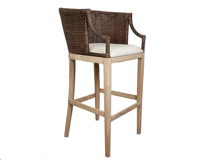 Taburete Alto Teka/rattan Cojin