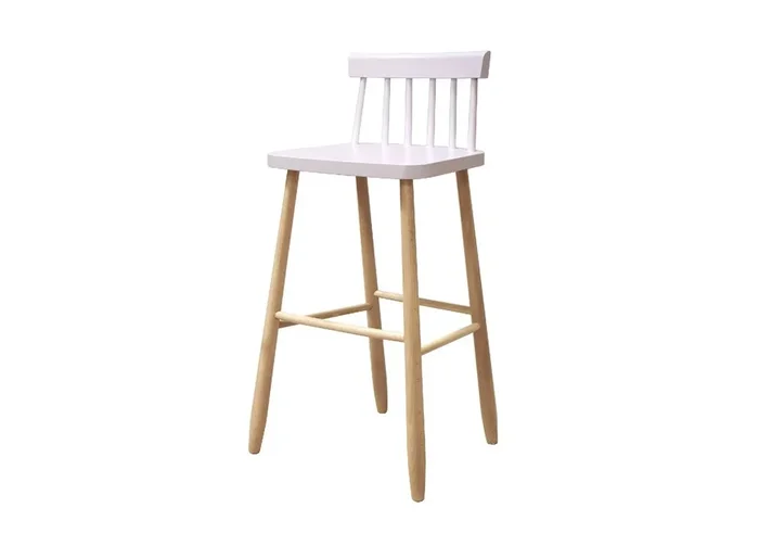 Taburete alto WOODEN ITZIAR fijo blanco