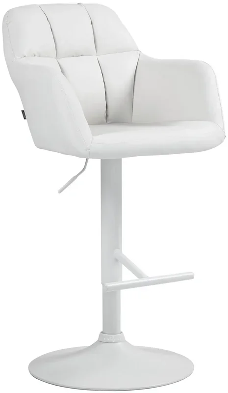 Taburete de bar Natoma en polipiel Simil cuero Blanco 59X57X97 cm