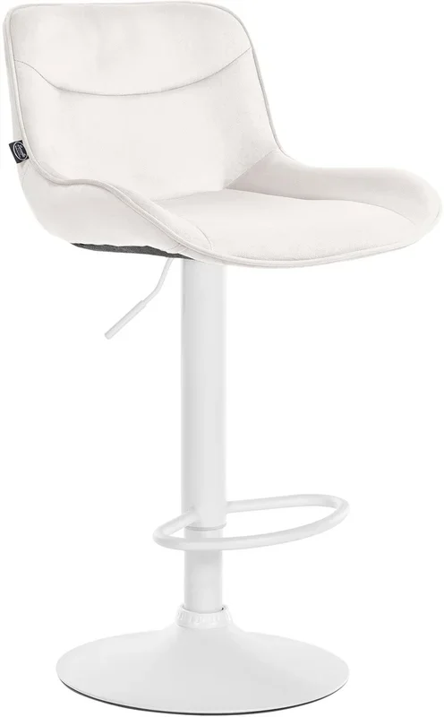 Taburete de bar Vonore en terciopelo Crema 51X49X85 cm
