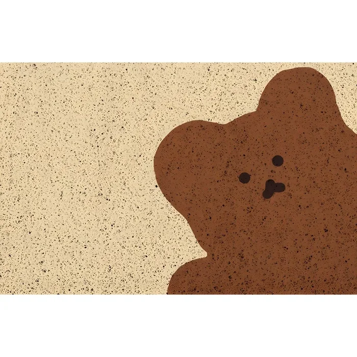 Tapete PVC Antideslizante Estilo Infantil Alfombra Multicolor con Patrón de Animal para Entrada, Mascota Amigable – Beige 120 x 150 cm