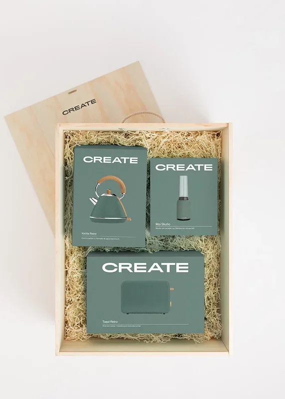 TEA TIME BOX – Caja regalo con hervidor de agua eléctrico + tostadora + batidora