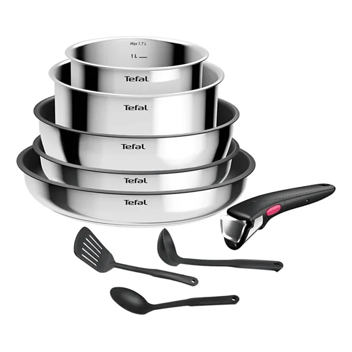 Tefal – Set de 9 piezas INGENIO COOK en acero inoxidable
